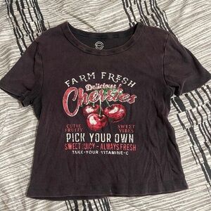 Farm Fresh Graphic Tee with Cherry Design